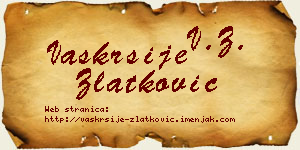 Vaskrsije Zlatković vizit kartica